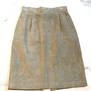 Vintage Danier suede leather grey pencil knee skirt